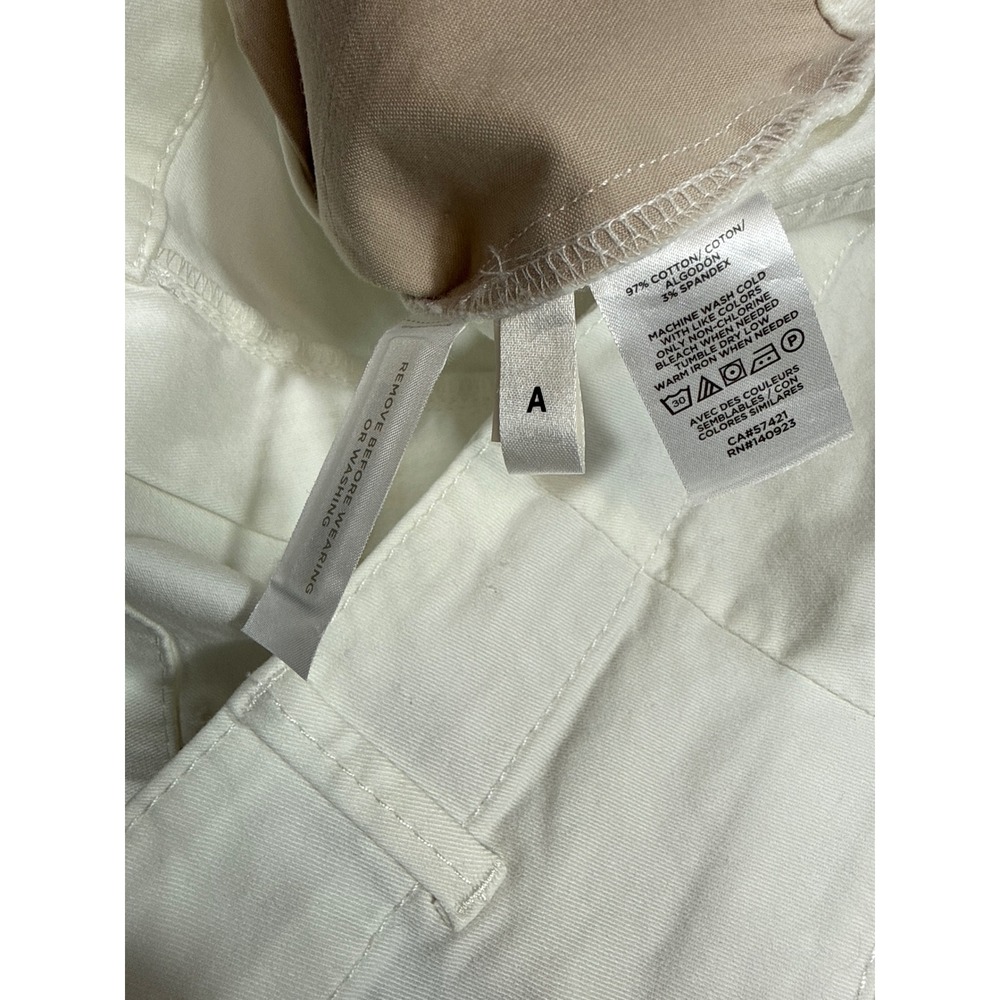 LOFT Women White The Washed Twill Shorts Size 16 Mid Rise Stretch Cotton Casual - Picture 3 of 6